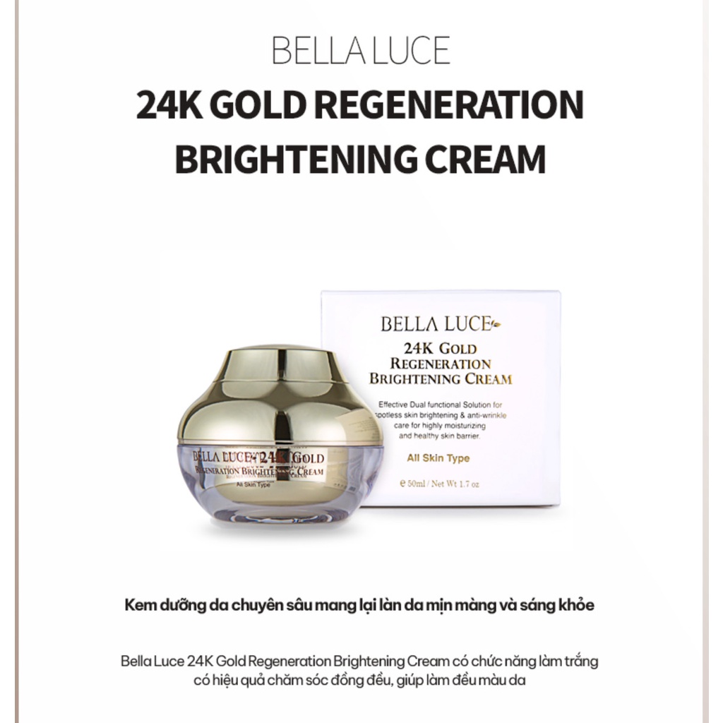 [BELLA LUCE] Kem dưỡng trắng tái sinh làn da Bella Luce 24K Gold Regeneration Brightening Cream