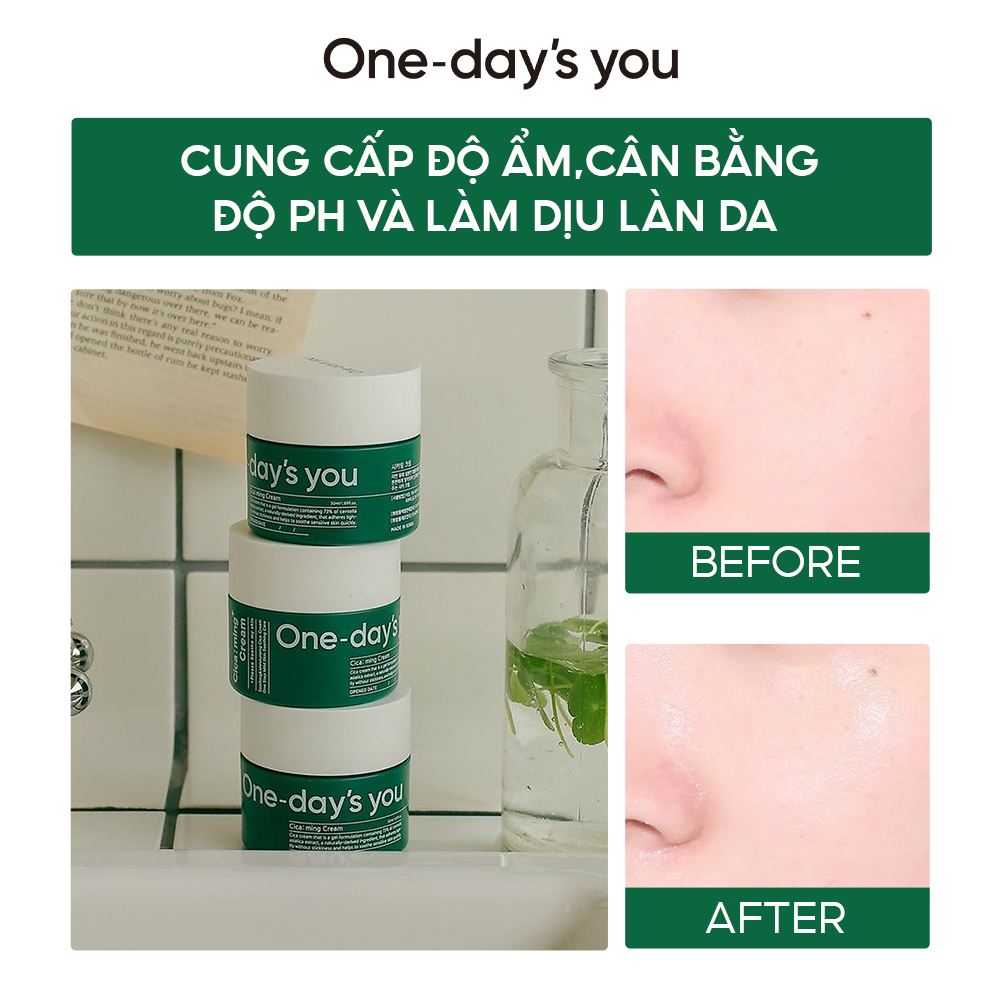 [One-day's you] Kem Dưỡng Ẩm Chuyên Sâu, Làm Dịu Da One-day's you Cica:ming Cream